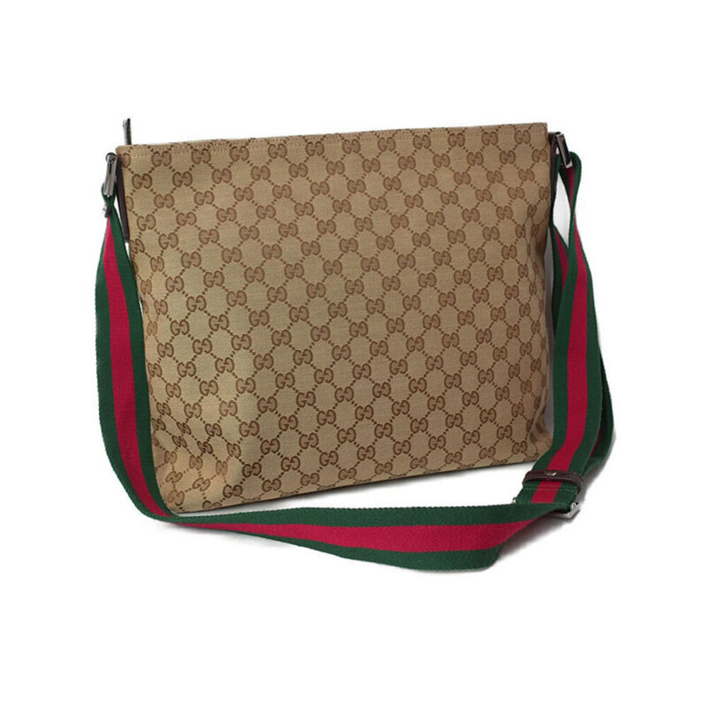 Gucci GG Crossbody Brown Messenger Canvas Web Bag